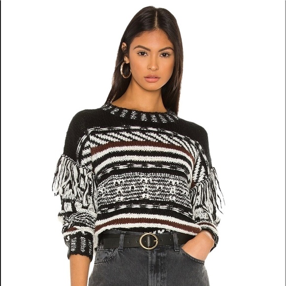 Cliché Boho fringe sweater womens M - Picture 1 of 7